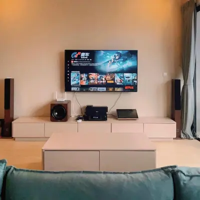 a living room with a couch and a flat screen tv at Astoria Ampang x Near KLCC TRX BigRoom 12pax in Kuala Lumpur
