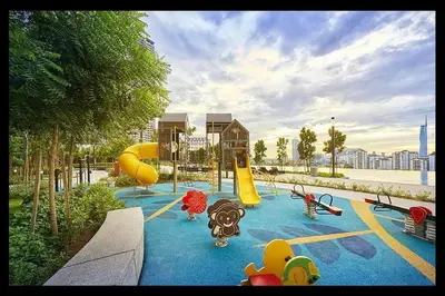 a park with a playground with a slide at PavKlccTrxVelo ,MrtLrt ,13PAX ,4R2B ,Free KLCCPavTRXVelocity X MrtLrt X 13PAX X 4R2B X Free 4CPark in Kuala Lumpur