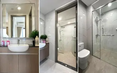 a bathroom with a shower and a sink and a toilet at AGILE Bukit Bintang By Irent365 in Kuala Lumpur