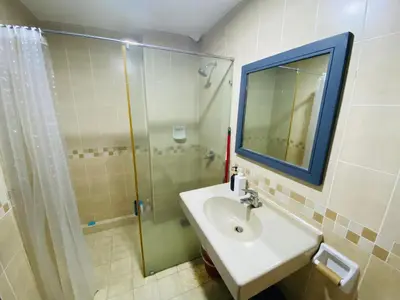 a bathroom with a sink and a shower at place to stay At Bukit Bintang in Kuala Lumpur