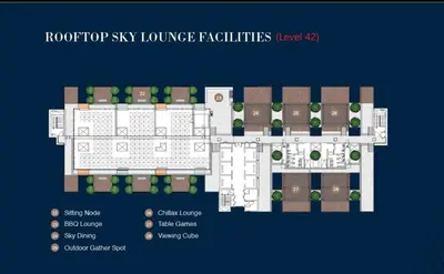 a floor plan of a building with landscaping at Neu Suites By Cozy Unit L20RA near KLCC & Jelatek LRT in Kuala Lumpur