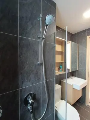 a bathroom with a shower with a toilet and a sink at COL 30A Super Balcony KLCC KL Tower View in Kuala Lumpur