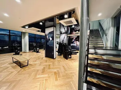 a large room with a staircase and a room with a stair case at Ooak suites Mont Kiara 163 \uc624\ud06c\uc2a4\ud14c\uc774 in Kuala Lumpur