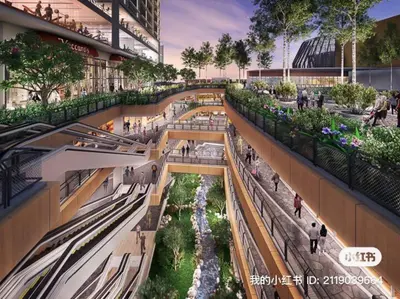a rendering of a shopping mall with people walking in it at The Ooak Kiara 163 in Kuala Lumpur
