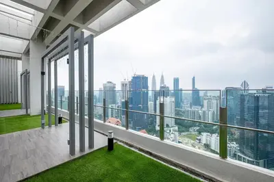 a balcony with a view of the city at Maxhome-Agile Bukit Bintang TRX in Kuala Lumpur