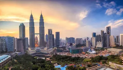 a skyline of a city with tall buildings at ZEN Rooms Metro Hotel @ KL Sentral in Kuala Lumpur