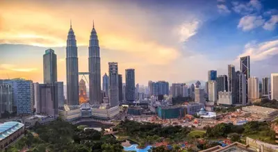 a view of a city with tall skyscrapers at Budget Star Hotel in Kuala Lumpur