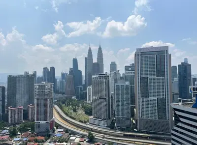 a view of a large city with tall buildings at KIcc view residences by the colony in Kuala Lumpur