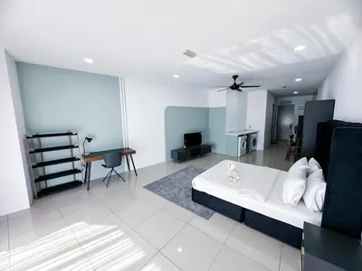 a bedroom with a bed and a ceiling fan at The Nest Residensi 357 Jalan Genting Kelang, Setapak KL by Idealhub in Kuala Lumpur