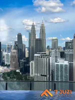 a view of a city skyline with tall buildings at Premium&Cozy Studio small cinema KLCC InfinityPool in Kuala Lumpur