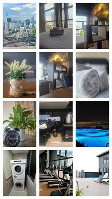 a collage of different pictures of different rooms at 3 Towers Jalan Ampang KL in Kuala Lumpur
