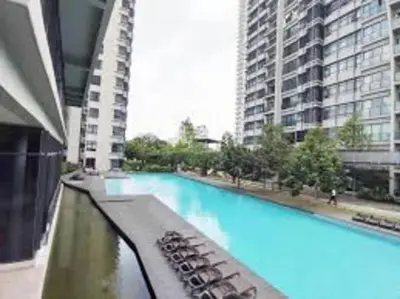 a view of a swimming pool in a building at 4B3R Lux Penthouse Astoria Ampang in Kuala Lumpur