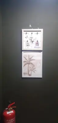two pictures of a palm tree on a wall at STAY WITH DAy CAUCON in Kuala Lumpur