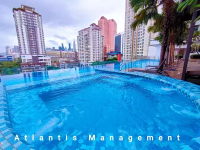 a large swimming pool in the middle of a city at TR Residence Block A,Titiwangsa in Kuala Lumpur
