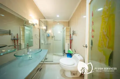 a bathroom with a toilet and a sink and a shower at Parkview KLCC, Bukit Bintang in Kuala Lumpur