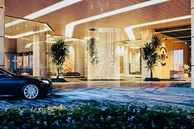 a car parked in front of a building at CORE TRX Suites in Kuala Lumpur