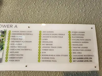 a sign on the wall showing the menu forower at Astoria 4r3b 5minsklcc bathtub waterfilter newcondo bigbalcony in Ampang