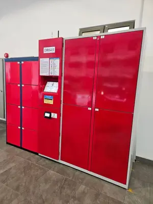 two red refrigerators are sitting next to each other at SerenityStayatRiveria KL Sentral in Kuala Lumpur