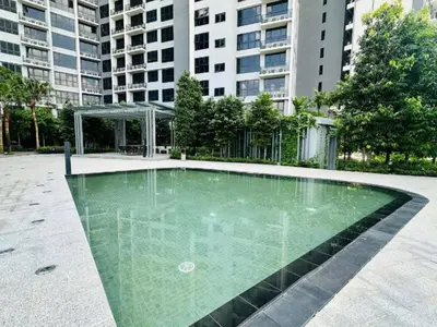 a swimming pool in the middle of a building at Agile SkyView Suites KL in Kuala Lumpur