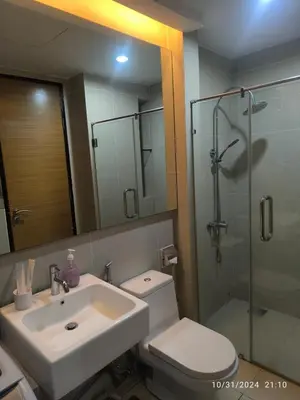 a bathroom with a toilet and a sink and a shower at 0186 Sweet Home-Casa Residency 1R 1B in Kuala Lumpur