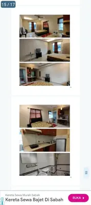 two pictures of a living room and a bedroom at Gastfamilie maytower in Kuala Lumpur