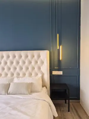 a bedroom with a white bed and a side table at Comfort Luxury Studio Kuala Lumpur Free Netflix #S3 in Kuala Lumpur