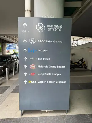 a sign for a city centre with directions on it at Casa Residency in BBCC in Kuala Lumpur