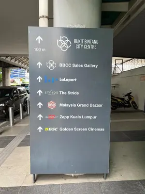 a sign for a city centre with names on it at Casa Residency in Bukit in Kuala Lumpur