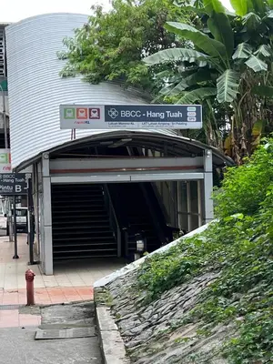 a entrance to a parking garage with a parking meter at Near Jalan Alor in Kuala Lumpur