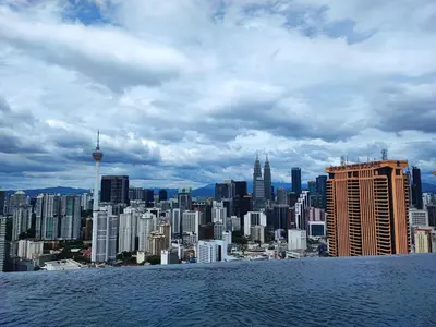 a view of a city from the water at Lucentia Residences in Kuala Lumpur