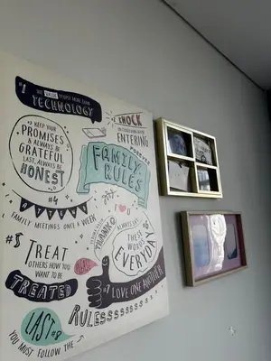 a wall with stickers on a wall in a room at KLCC Private Bedroom in DUAL KEY Unit in Kuala Lumpur