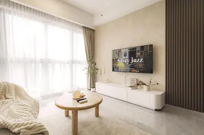 a living room with a coffee table and a couch at Agile Bukit Bintang in Kuala Lumpur