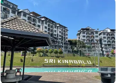 a view of some apartment buildings and a pool at Condo in kuala lumpur in Kuala Lumpur