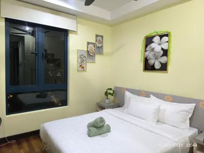 a bedroom with a bed with a stuffed animal on it at 0267 Sweet Home-Casa Residency 1R 1B in Kuala Lumpur