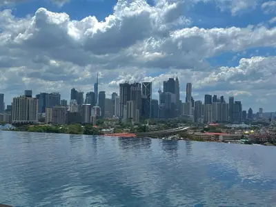a view of a city from across a body of water at KLCC View Datum Jelatek Escape by Filux Holiday in Kampong Datok Keramat