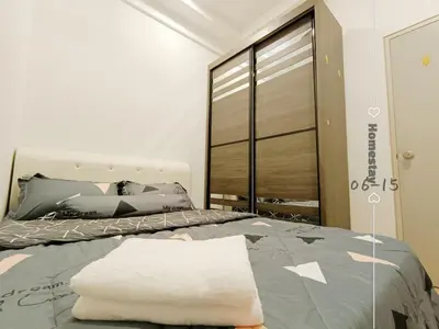 a bedroom with a bed with a large window at Big Group 3R2B Sunway Velocity KL Walking distance to Monorail in Kuala Lumpur