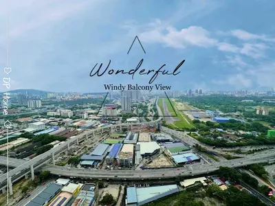 a view of a city with the words wonderful which railway view at Luxury Homestay KL Center 6-8pax TRX-Velocity-Ikea in Kuala Lumpur