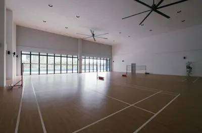 a large empty room with a large clock on the ceiling at M Vertica E33A10 l 4 Bedroom l 8 Pax in Kuala Lumpur