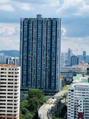 a large tall building in a city with buildings at Luxury Studio - City View - LRT - KLCC - KL - Gleneagles in Kuala Lumpur