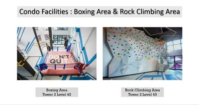 a collage of two pictures of a climbing wall at Arte Plus Ampang By Couple Stay in Batu Empat