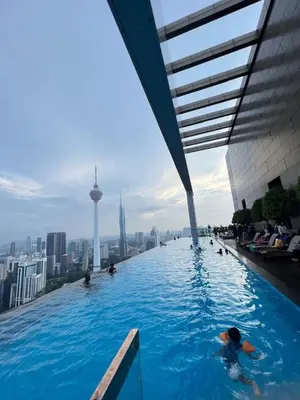 a swimming pool on the top of a building at Platinum Suites by Kuala Lumpur Malaysia in Kuala Lumpur