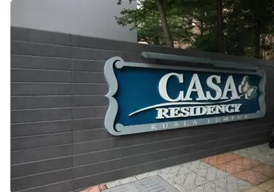 a sign for a casa restaurant on a wall at 08-3 Sweet Home-Casa Residency 3R 2B City View in Kuala Lumpur