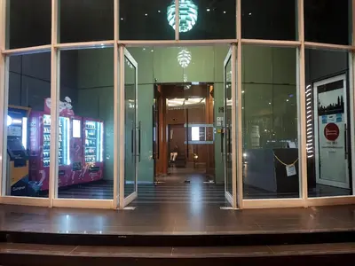 an entrance to a building with large glass windows at Vortex Galaxy Suites KL in Kuala Lumpur
