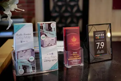 three products sitting on a table next to each other at The Grand Campbell Hotel Kuala Lumpur in Kuala Lumpur