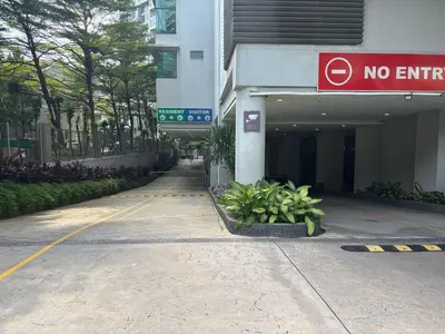 a no entry sign in front of a building at SG Residence by Lush Living in Kuala Lumpur