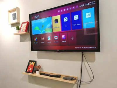 a flat screen tv hanging on a wall at Sunway Velocity Two Direct Link to Sunway Velocity Mall MRT TRX in Kuala Lumpur