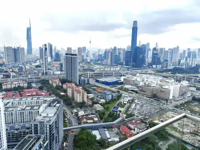 an aerial view of a city with tall buildings at Sunway Velocity Two Direct Link to Sunway Velocity Mall MRT TRX in Kuala Lumpur