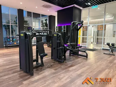 a gym with cardio equipment in a building at 2BED Luxury Cozy Suite 118TOWER view with NetflixHD1080 in Kuala Lumpur