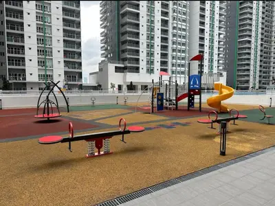 a playground with a surfboard and a swing at Modern and Comforts RC Residence Fully Aircond in Kuala Lumpur