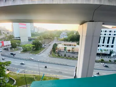 a view of a city street from a building at Studio apartment in Kuala Lumpur